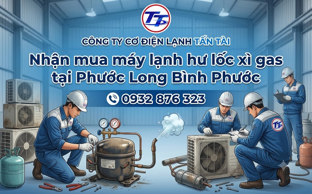 Nhận mua máy lạnh hư lốc xì gas tại Phước Long Bình Phước
