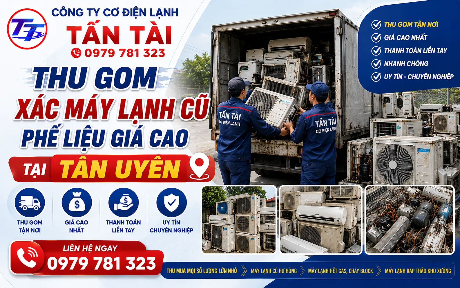 Thu mua xác máy lạnh Vĩnh Tân